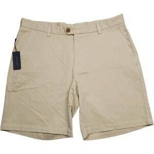 NEW Turtleson Stateline Twill Shorts Khaki Size 35 Golf Pima Cotton Stretch